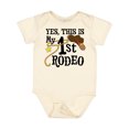 thumbnail image 1 of Inktastic Yes, This is My 1st Rodeo Cowboy Hat with Red Band, Lasso Boys or Girls Baby Bodysuit, 1 of 5