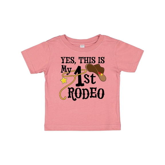 Inktastic Yes, This is My 1st Rodeo Cowboy Hat with Red Band, Lasso Boys or Girls Baby T-Shirt