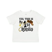 Inktastic Yes, This is My 1st Rodeo- Cowboy Hat with Red Band, Lasso Boys or Girls Baby T-Shirt
