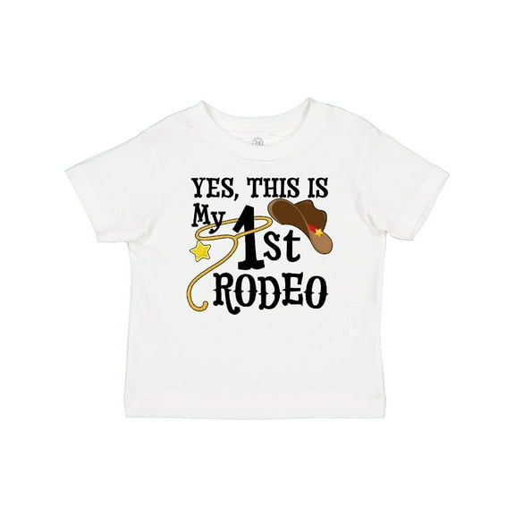 Inktastic Yes, This is My 1st Rodeo Cowboy Hat with Red Band, Lasso Boys or Girls Baby T-Shirt