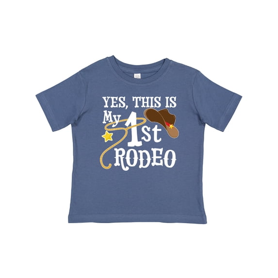 Inktastic Yes, This is My 1st Rodeo Cowboy Hat with Red Band, Lasso Boys or Girls Baby T-Shirt