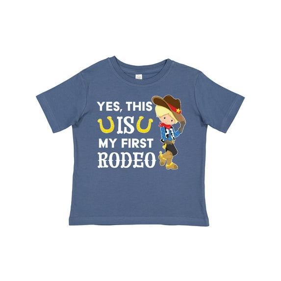 Inktastic Yes, This is My First Rodeo- Cowboy in Hat and Boots Boys Toddler T-Shirt