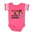 thumbnail image 1 of Inktastic Yes, This is My First Rodeo- Cowgirl in Hat and Boots Girls Baby Bodysuit, 1 of 5