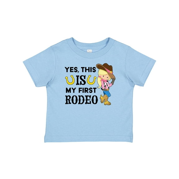 Inktastic Yes, This is My First Rodeo- Cowgirl in Hat and Boots Girls Baby T-Shirt