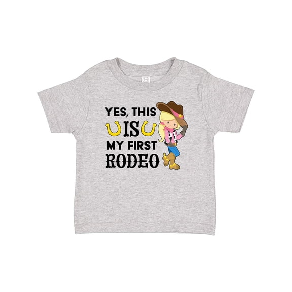 Inktastic Yes, This is My First Rodeo- Cowgirl in Hat and Boots Girls Baby T-Shirt