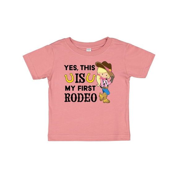Inktastic Yes, This is My First Rodeo- Cowgirl in Hat and Boots Girls Baby T-Shirt