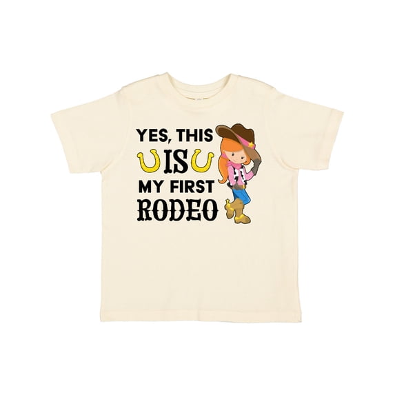 Inktastic Yes, This is My First Rodeo- Cowgirl in Hat and Boots Girls Toddler T-Shirt