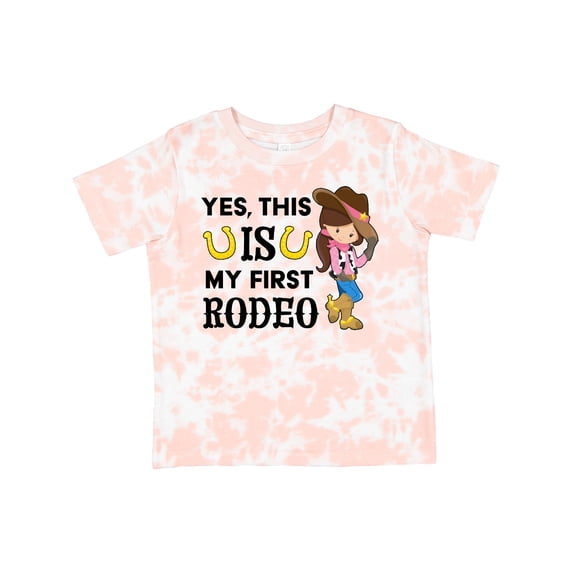 Inktastic Yes, This is My First Rodeo Cowgirl in Hat and Boots Girls Toddler T-Shirt