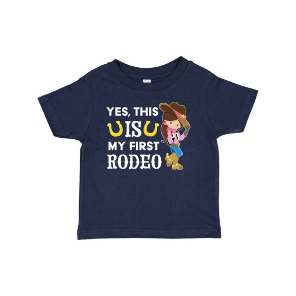 Inktastic Yes, this IS my First Rodeo- cowgirl in hat and boots Girls Baby T-Shirt