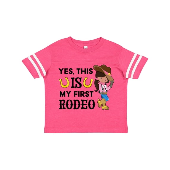 Inktastic Yes, this IS my First Rodeo- cowgirl in hat and boots Girls Toddler T-Shirt