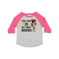 thumbnail image 1 of Inktastic Yes, this IS my First Rodeo- cowgirl in hat and boots Girls Toddler T-Shirt, 1 of 5