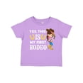 thumbnail image 1 of Inktastic Yes, This is My First Rodeo Cowgirl in Hat and Boots Girls Toddler T-Shirt, 1 of 5