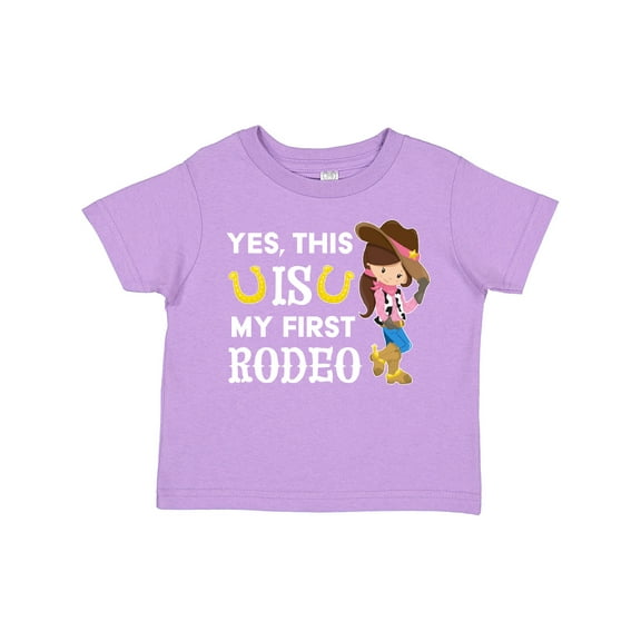 Inktastic Yes, This is My First Rodeo Cowgirl in Hat and Boots Girls Toddler T-Shirt