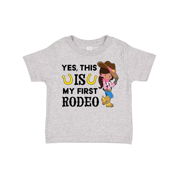 Inktastic Yes, this IS my First Rodeo- cowgirl in hat and boots Girls Toddler T-Shirt
