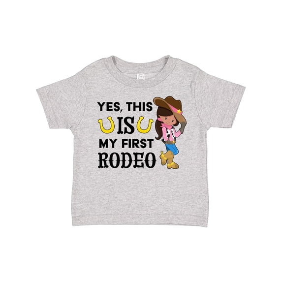 Inktastic Yes, this IS my First Rodeo- cowgirl in hat and boots Girls Toddler T-Shirt