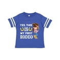 thumbnail image 1 of Inktastic Yes, This is My First Rodeo Cowgirl in Hat and Boots Girls Toddler T-Shirt, 1 of 5