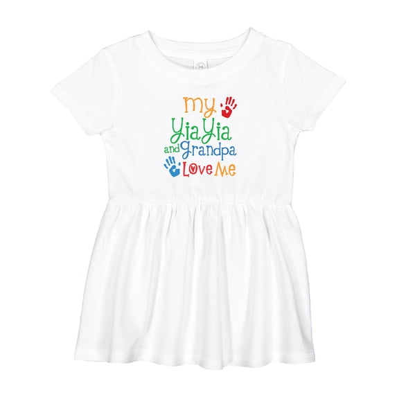Inktastic Yiayia and Grandpa Love Me Girls Baby Dress