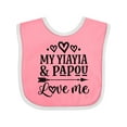 thumbnail image 1 of Inktastic Yiayia and Papou Love Me Granddaughter Girls Baby Bib, 1 of 4