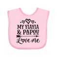 thumbnail image 1 of Inktastic Yiayia and Papou Love Me Granddaughter Girls Baby Bib, 1 of 4