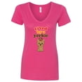 thumbnail image 1 of Inktastic Yorkshire Terrier Dog Yorkie Women's V-Neck T-Shirt, 1 of 5