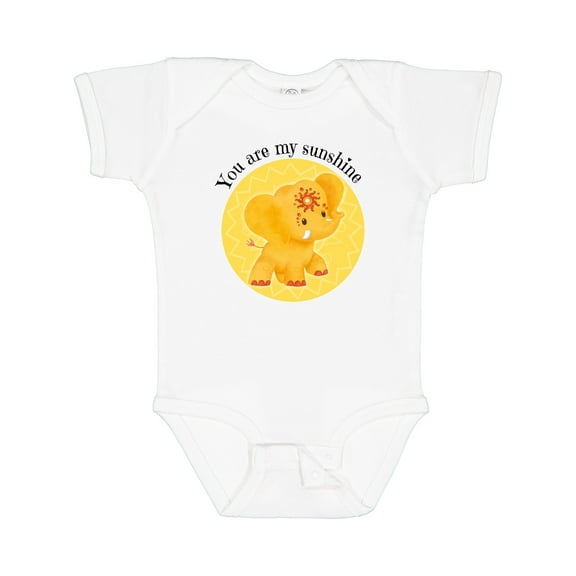 Inktastic You Are My Sunshine Elephant Etana Yellow and Cute Boys or Girls Baby Bodysuit