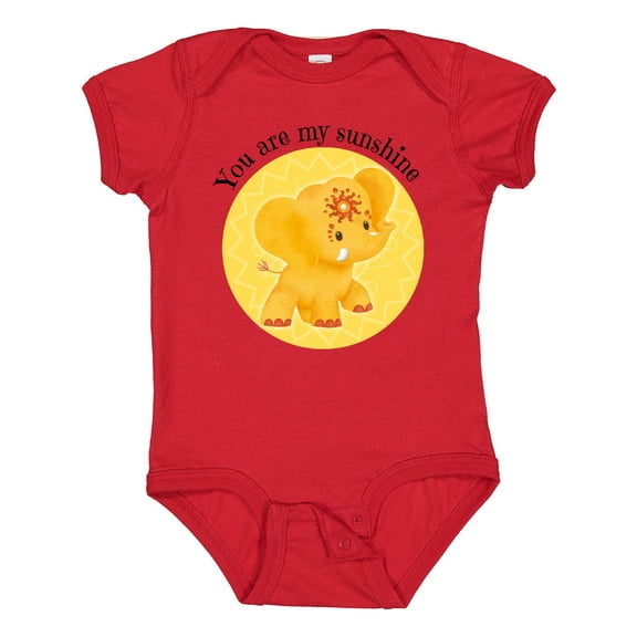 Inktastic You Are My Sunshine Elephant Etana Yellow and Cute Boys or Girls Baby Bodysuit