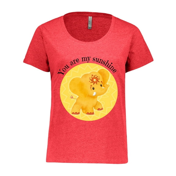 Inktastic You Are My Sunshine Elephant Etana Yellow and Cute Women's Plus Size T-Shirt