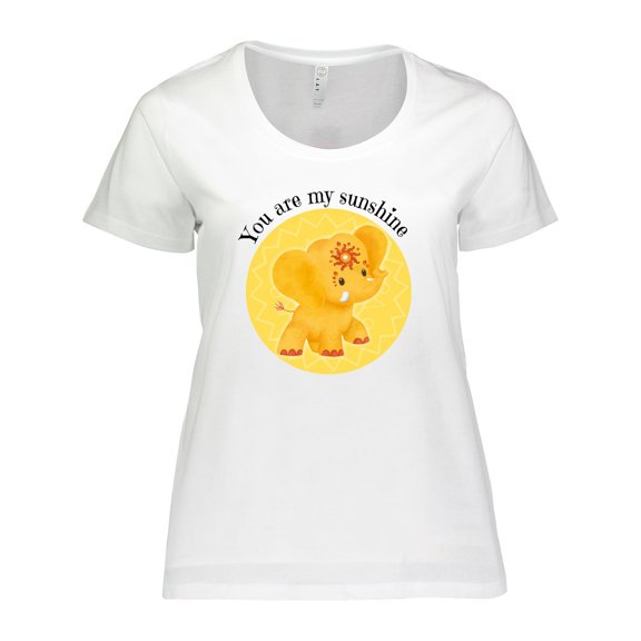 Inktastic You Are My Sunshine Elephant Etana Yellow and Cute Women's Plus Size T-Shirt