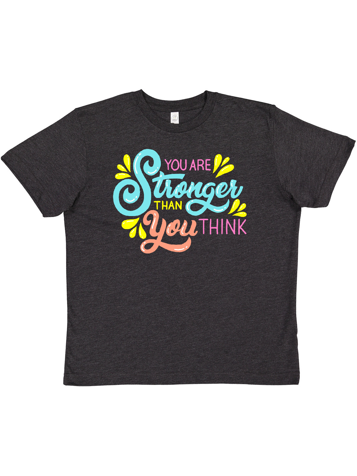 Inktastic You Are Stronger Than You Think Hand Lettering in Color Youth T-Shirt - image 1 of 4