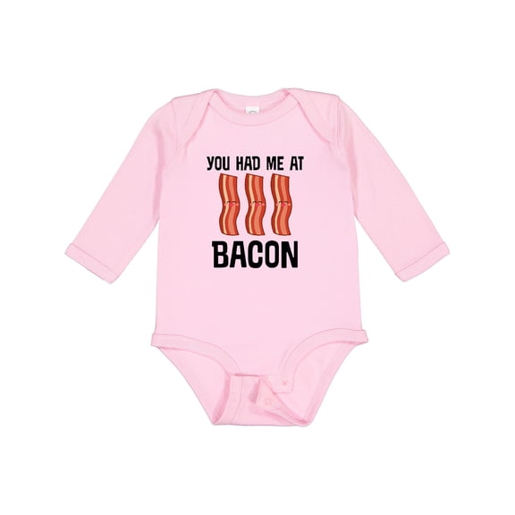 Inktastic You Had Me At Bacon Funny Bacon Lover Gift Boys or Girls Long Sleeve Baby Bodysuit