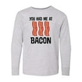 thumbnail image 1 of Inktastic You Had Me At Bacon Funny Bacon Lover Gift Long Sleeve Youth T-Shirt, 1 of 5