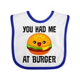thumbnail image 1 of Inktastic You Had Me at Burger Boys or Girls Baby Bib, 1 of 4