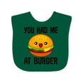 thumbnail image 1 of Inktastic You Had Me at Burger Boys or Girls Baby Bib, 1 of 4