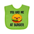thumbnail image 1 of Inktastic You Had Me at Burger Boys or Girls Baby Bib, 1 of 4