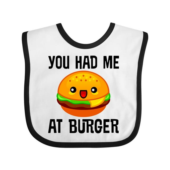 Inktastic You Had Me at Burger Boys or Girls Baby Bib