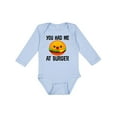 thumbnail image 1 of Inktastic You Had Me at Burger Boys or Girls Long Sleeve Baby Bodysuit, 1 of 5
