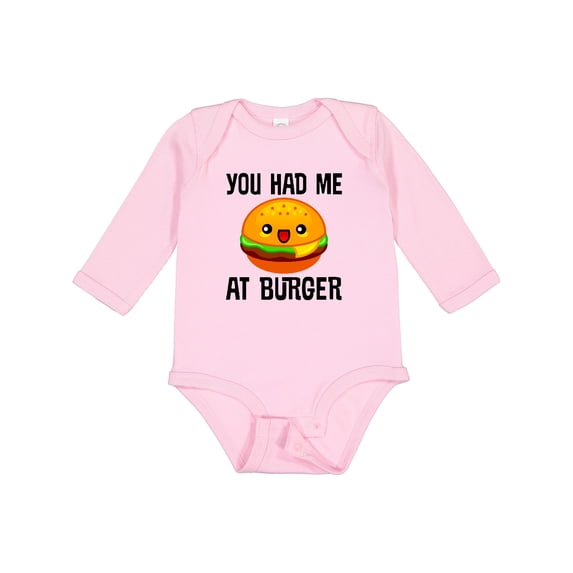 Inktastic You Had Me at Burger Boys or Girls Long Sleeve Baby Bodysuit