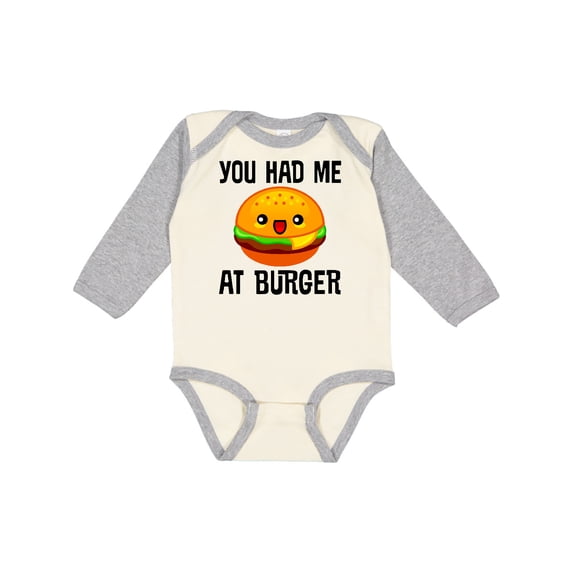 Inktastic You Had Me at Burger Boys or Girls Long Sleeve Baby Bodysuit