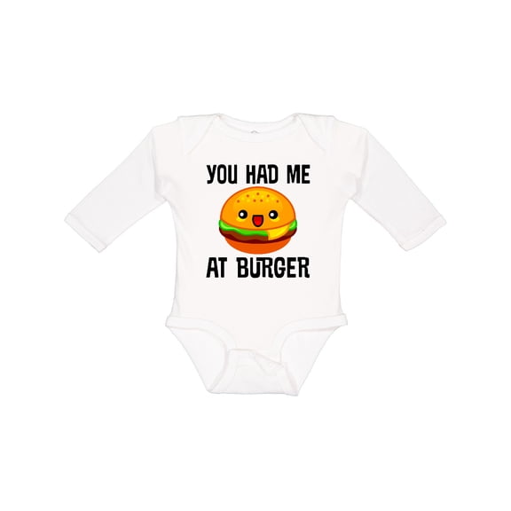 Inktastic You Had Me at Burger Boys or Girls Long Sleeve Baby Bodysuit