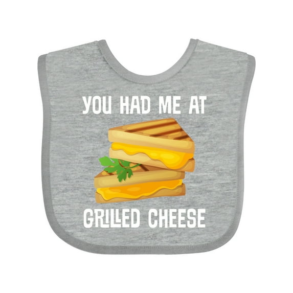 Inktastic You Had Me at Grilled Cheese Sandwich Boys or Girls Baby Bib