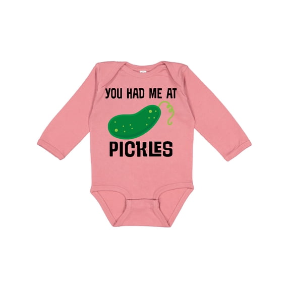 Inktastic You Had Me at Pickles Boys or Girls Long Sleeve Baby Bodysuit