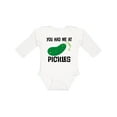 thumbnail image 1 of Inktastic You Had Me at Pickles Boys or Girls Long Sleeve Baby Bodysuit, 1 of 5