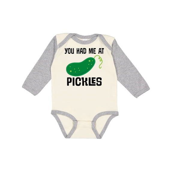 Inktastic You Had Me at Pickles Boys or Girls Long Sleeve Baby Bodysuit
