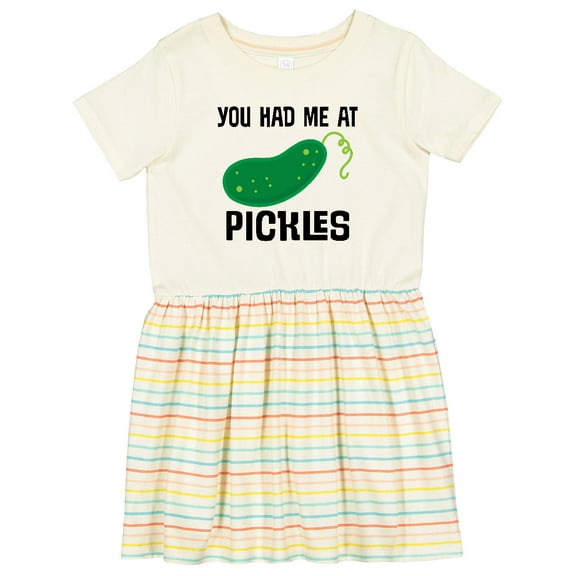 Inktastic You Had Me at Pickles Girls Toddler Dress