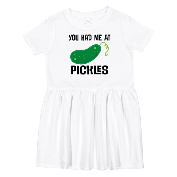 Inktastic You Had Me at Pickles Girls Toddler Dress