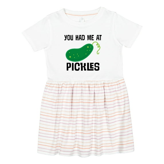 Inktastic You Had Me at Pickles Girls Toddler Dress