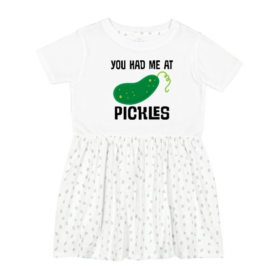 Inktastic You Had Me at Pickles Girls Toddler Dress