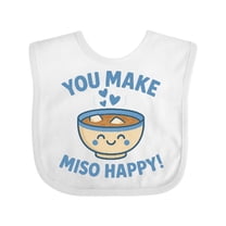 Inktastic You Make Miso Happy Cute Kawaii Soup Pun Boys or Girls Baby Bib