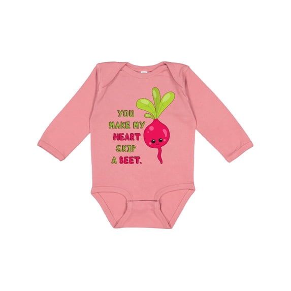Inktastic You Make my Heart Skip a Beet Boys or Girls Long Sleeve Baby Bodysuit
