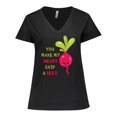 thumbnail image 1 of Inktastic You Make my Heart Skip a Beet Women's Plus Size V-Neck T-Shirt, 1 of 5